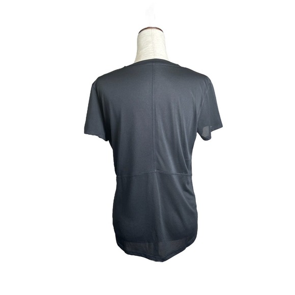 Alive Magnetics Black Athleticwear Athleisure Sheer V-Neck T-Shirt Size M - Picture 4 of 10